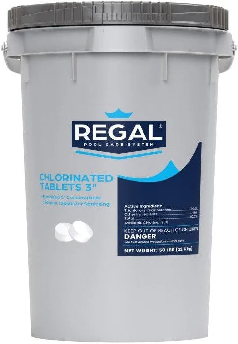 50 lb 3" Chlorinated Tablets Unwrapped Pail